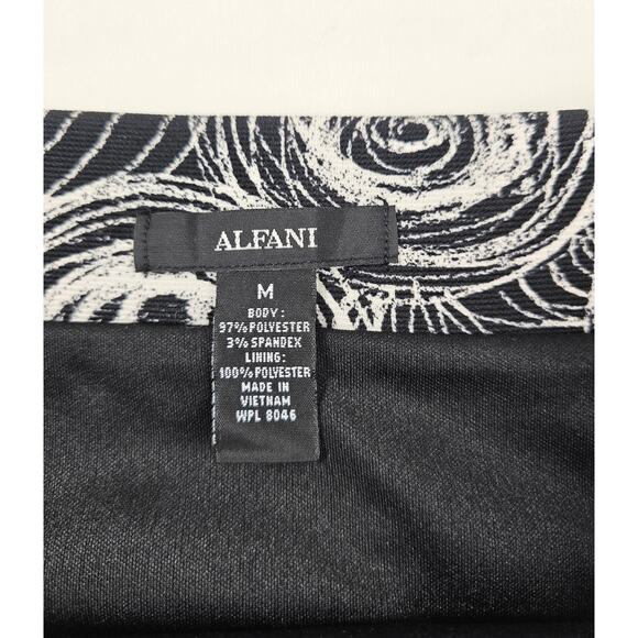 Alfani size medium lined stretch geometric skirt short white black whimisgoth - Picture 4 of 7